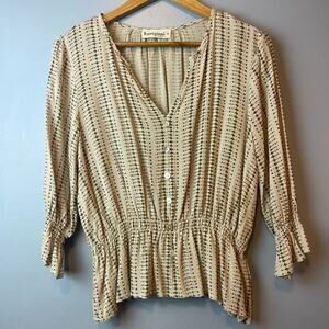 EUC B. Original by Shoefly Boutique Peplum Boho Blouse V Neck